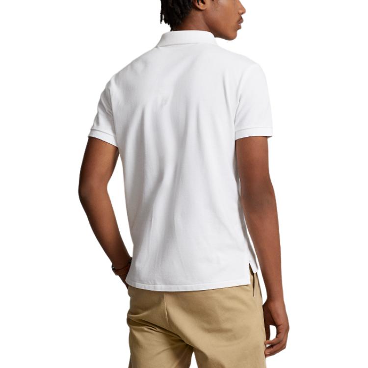 Polo Ralph Lauren Custom Slim Fit Mesh Polo Shirt White for Men. MNPOKNI1N820078-100 圖 4