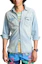 Shop Polo Ralph Lauren Distressed Denim Western Shirt Light Blue Long Sleeve Shirt MNPOWOV16823-454