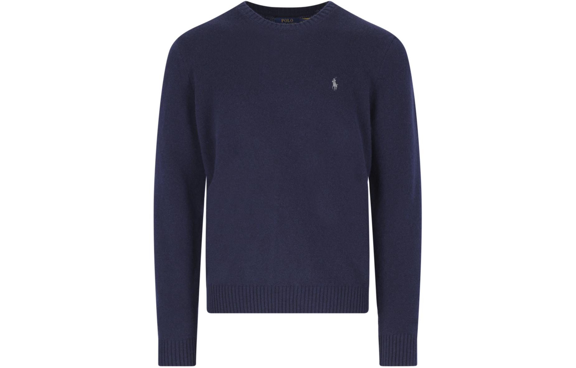 Polo Ralph Lauren Embroidered Logo Crewneck Sweater Navy Blue Men 710878292-002