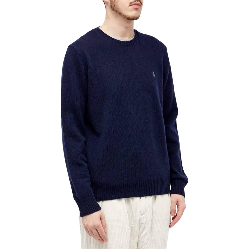 Polo Ralph Lauren Embroidered Logo Crewneck Sweater Navy Blue Men 710878292-002 圖 4