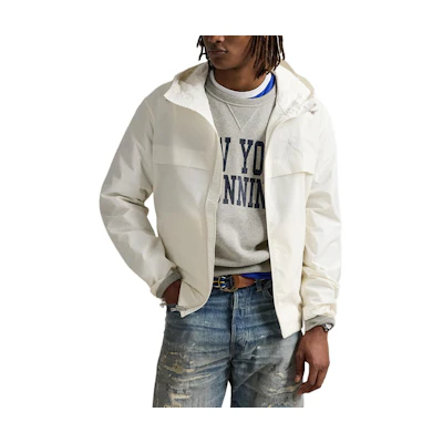 Polo Ralph Lauren Embroidered Logo Full-Zip Hoodie Jacket Men’s Washed White. MNPOOTW16021608-100