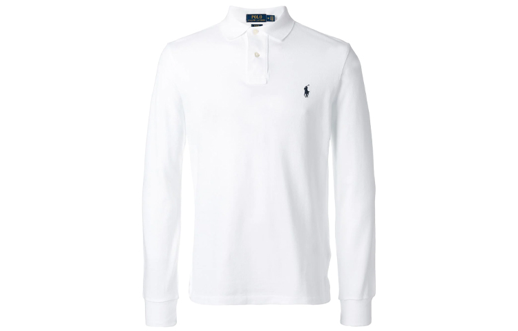 Buy Polo Ralph Lauren Embroidered Logo Long Sleeve Polo Shirt White -  Classic Style 710681126-001