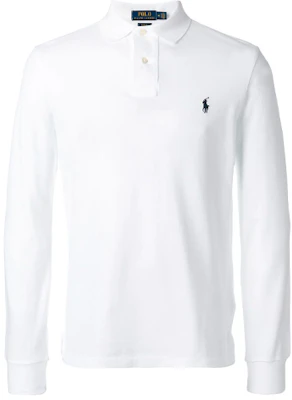 Polo Ralph Lauren Embroidered Logo Long Sleeve Polo Shirt White - Classic Style 710681126-001 Buy Polo Ralph Lauren Embroidered Logo Long Sleeve Polo Shirt White - Classic Style 710681126-001