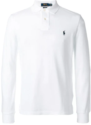 Polo Ralph Lauren Embroidered Logo Long Sleeve Polo Shirt White - Classic Style 710681126-001 Order Polo Ralph Lauren Embroidered Logo Long Sleeve Polo Shirt White - Classic Style 710681126-001