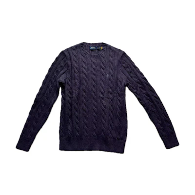 Polo Ralph Lauren Embroidered Logo Purple Knit Pullover Sweater Men’s Long Sleeve MNPOSWE16821738-500