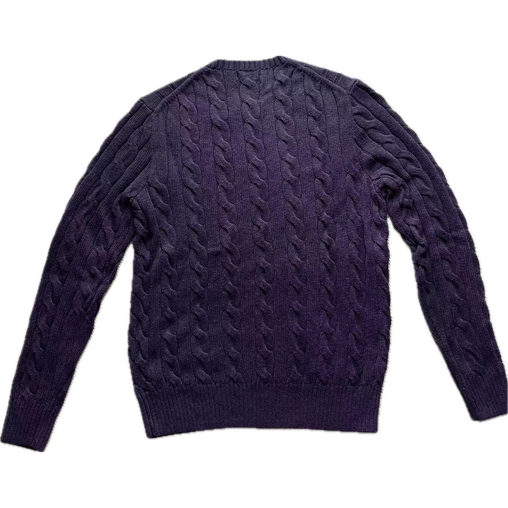 Polo Ralph Lauren Embroidered Logo Purple Knit Pullover Sweater Men’s Long Sleeve MNPOSWE16821738-500 圖 3