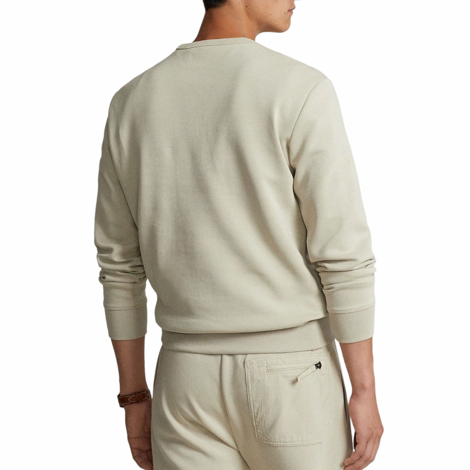 Lookbook Polo Ralph Lauren Sweatshirt Logo Pony Bordir Crewneck Beige Brown 710634932-013