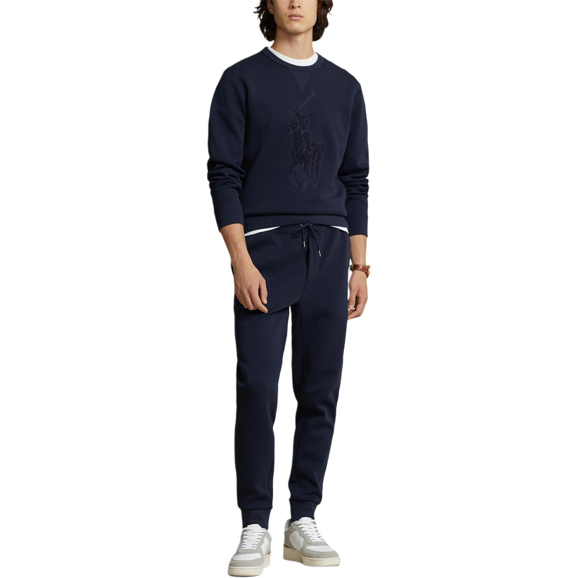Lookbook ポロ ラルフローレン エンブロイダリー クルーネック スウェットシャツ ネイビー メンズ 710926499-001
