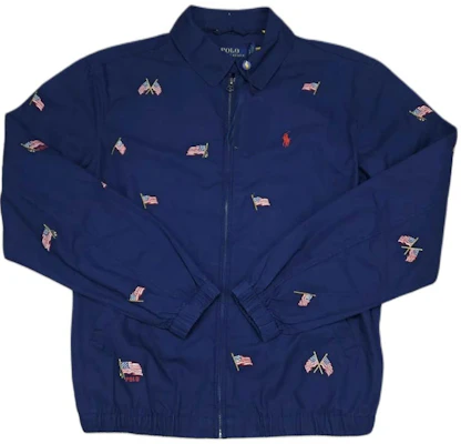 Polo Ralph Lauren Flag Embroidery Long-Sleeve Jacket Navy Blue 710869778-001 Order Polo Ralph Lauren Flag Embroidery Long-Sleeve Jacket Navy Blue 710869778-001