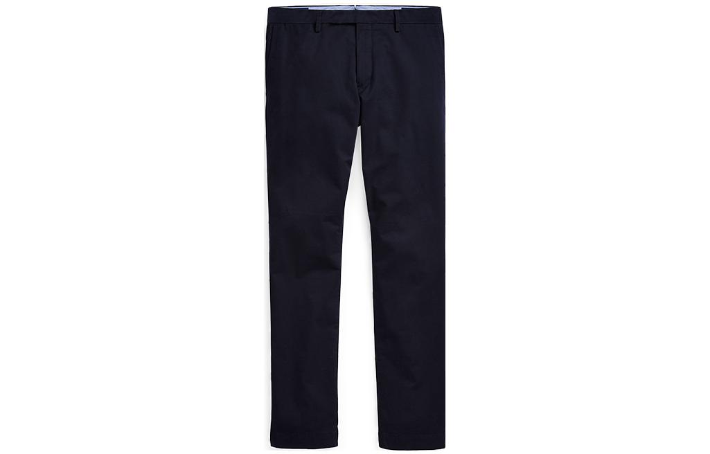 Polo Ralph Lauren FW19  Solid Navy Blue Mid-Rise Casual Pants. MNPOPNT14G20035-410