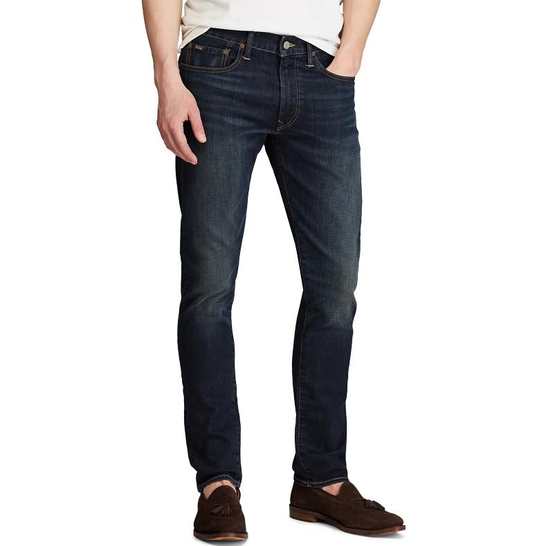 Shop Polo Ralph Lauren 2020秋冬男士修身直筒蓝色牛仔裤 MNPODNM10920018-400