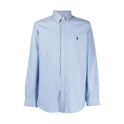 Polo Ralph Lauren FW21 Blue Long-Sleeve Shirt with Embroidered Logo. 710829480-001