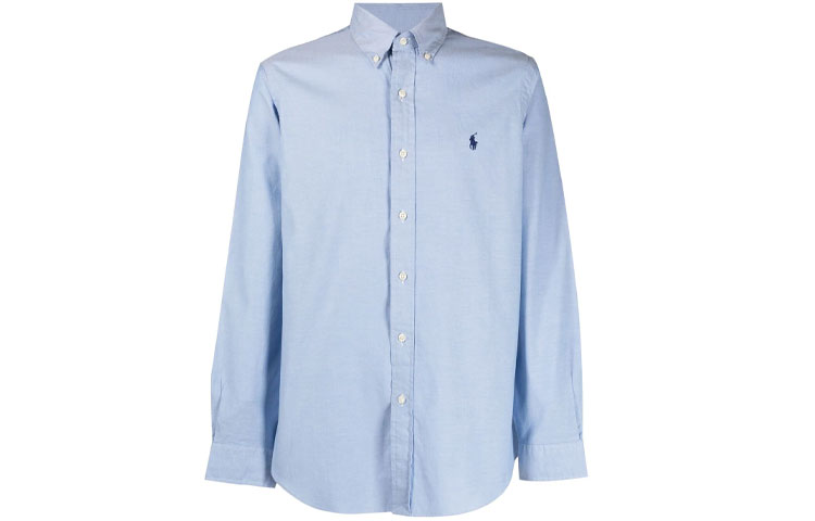 Polo Ralph Lauren FW21  Blue Long-Sleeve Shirt with Embroidered Logo. 710829480-001 圖 2