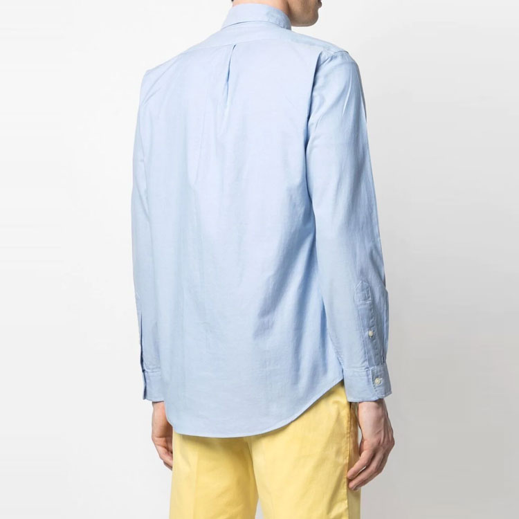 Polo Ralph Lauren FW21  Blue Long-Sleeve Shirt with Embroidered Logo. 710829480-001 圖 5