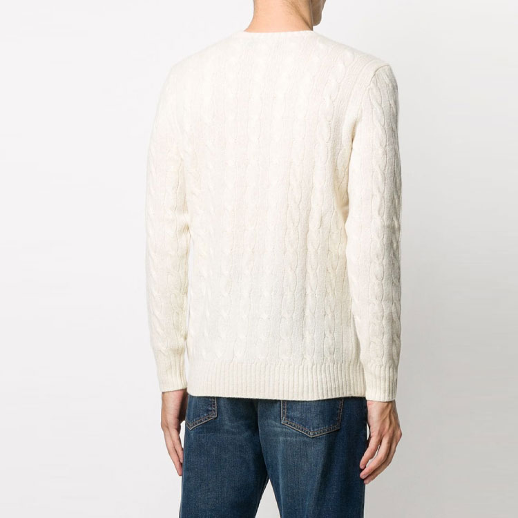Polo Ralph Lauren FW21  Cable Knit Wool-Cashmere Pullover Sweater White 710719546001 圖 4