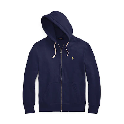 Polo Ralph Lauren FW21 Full-Zip Velour Jacket Navy Blue Sweatshirt MNPOKNI16820-214