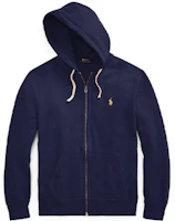 Order Polo Ralph Lauren FW21 Full-Zip Velour Jacket Navy Blue Sweatshirt MNPOKNI16820-214