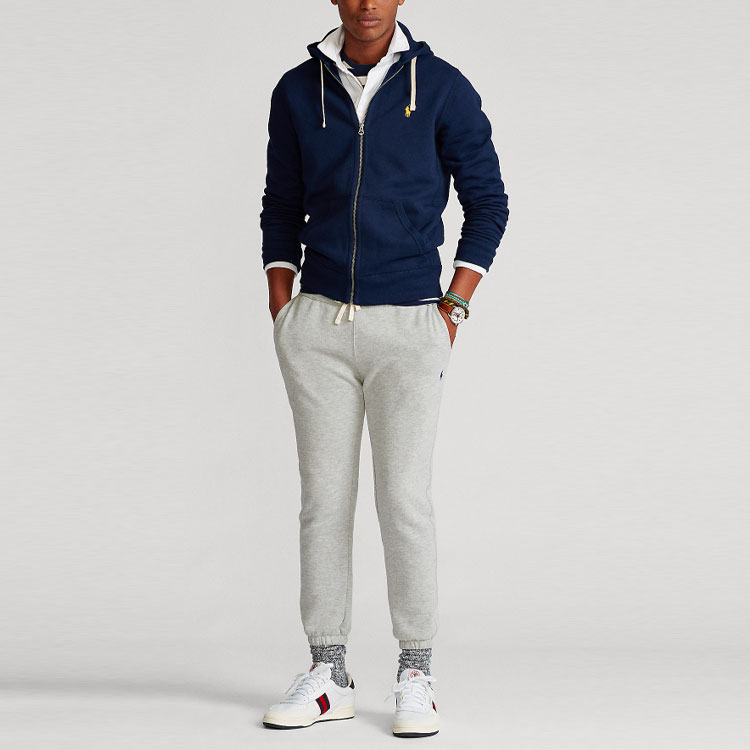 Lookbook Chaqueta Sudadera Azul Marino Polo Ralph Lauren FW21 Full-Zip Velour. MNPOKNI16820-214