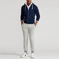 Lookbook Polo Ralph Lauren FW21 Full-Zip Velour Jacket Navy Blue Sweatshirt MNPOKNI16820-214