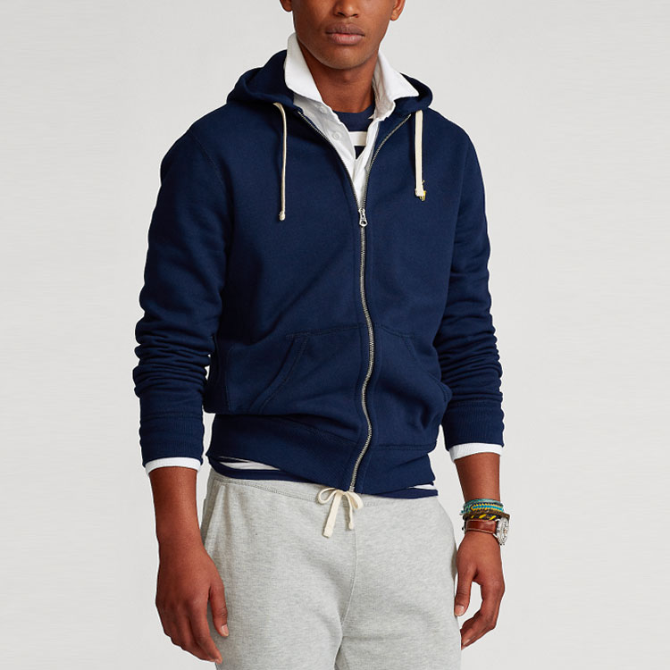 Shop Chaqueta Sudadera Azul Marino Polo Ralph Lauren FW21 Full-Zip Velour. MNPOKNI16820-214