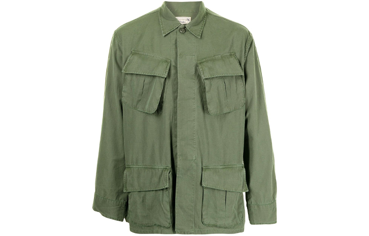 Polo Ralph Lauren FW21  Green Solid Multi-Pocket Long Sleeve Shirt. 710812744-001