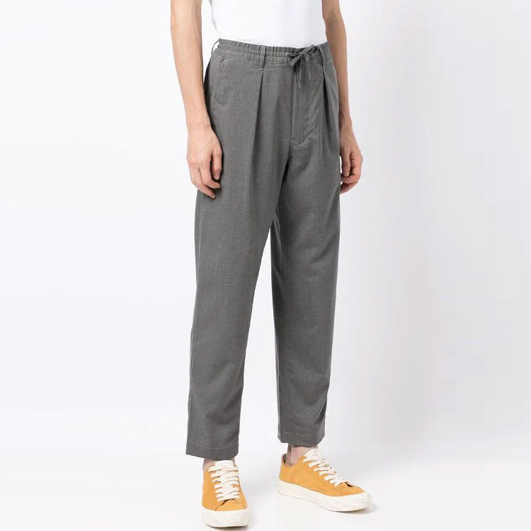 Shop Polo Ralph Lauren FW21 灰色直筒褶皱休闲裤 710841177005MEDIUM