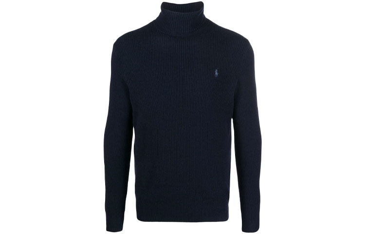 Polo Ralph Lauren FW21  High Neck Wool Sweater with Logo Embroidery Blue 710810838-002 圖 2
