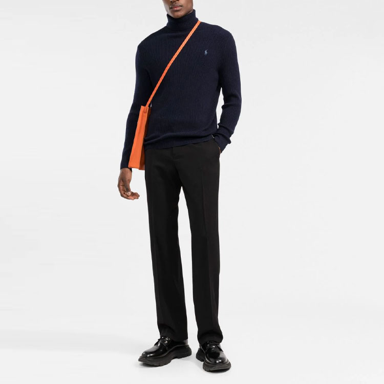 Polo Ralph Lauren FW21  High Neck Wool Sweater with Logo Embroidery Blue 710810838-002 圖 3