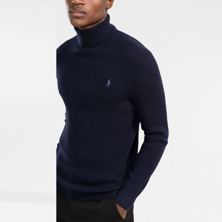 Polo Ralph Lauren FW21  High Neck Wool Sweater with Logo Embroidery Blue 710810838-002 圖 5