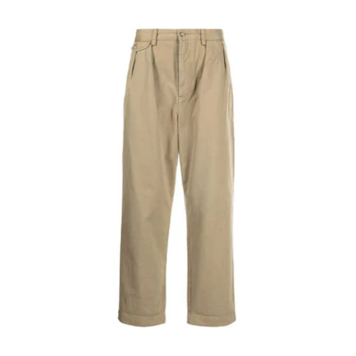 Polo Ralph Lauren FW21 Khaki Casual Pants with Pleated Back Flap Pockets. 710850209-003