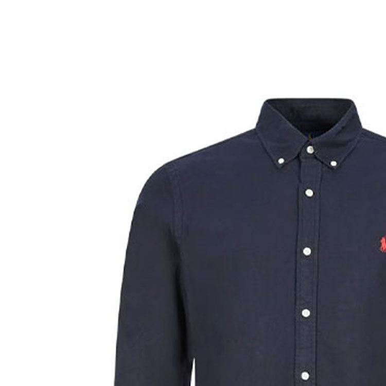 Sizing Polo Ralph Lauren FW21 刺绣标志海军蓝长袖衬衫 710723610-003