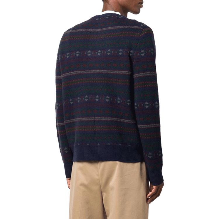 Polo Ralph Lauren FW21  Navy Patterned Jacquard Wool Pullover Sweater. 710850019-001 圖 4