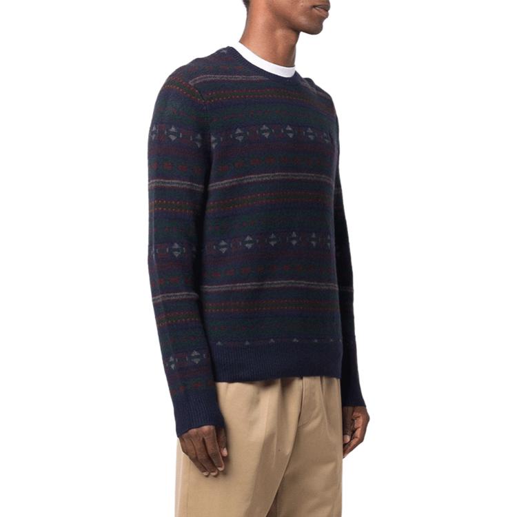 Polo Ralph Lauren FW21  Navy Patterned Jacquard Wool Pullover Sweater. 710850019-001 圖 5