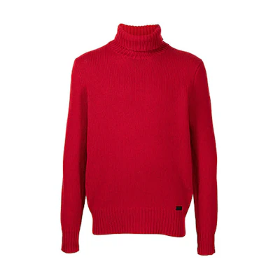 Polo Ralph Lauren FW21 Red High Neck Ribbed Wool Sweater 710814395-006