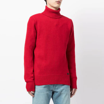 ポロラルフローレン FW21 レッド ハイネック リブ ウール セーター 710814395-006 Shop ポロラルフローレン FW21 レッド ハイネック リブ ウール セーター 710814395-006