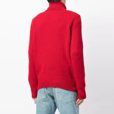 ポロラルフローレン FW21 レッド ハイネック リブ ウール セーター 710814395-006 Purchase ポロラルフローレン FW21 レッド ハイネック リブ ウール セーター 710814395-006