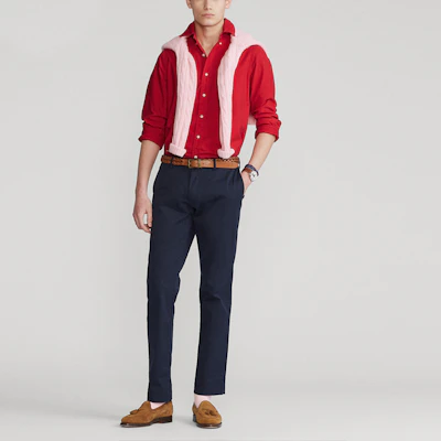 Polo Ralph Lauren FW21 Kemeja Panjang Merah Oxford dengan Sulaman Logo. MNPOWOV16821746 Lookbook Polo Ralph Lauren FW21 Kemeja Panjang Merah Oxford dengan Sulaman Logo. MNPOWOV16821746