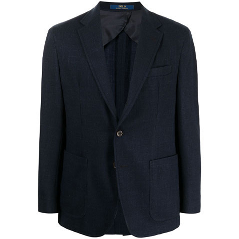 Polo Ralph Lauren FW21  Single-Breasted Solid Black Blazer Jacket 715783012-001