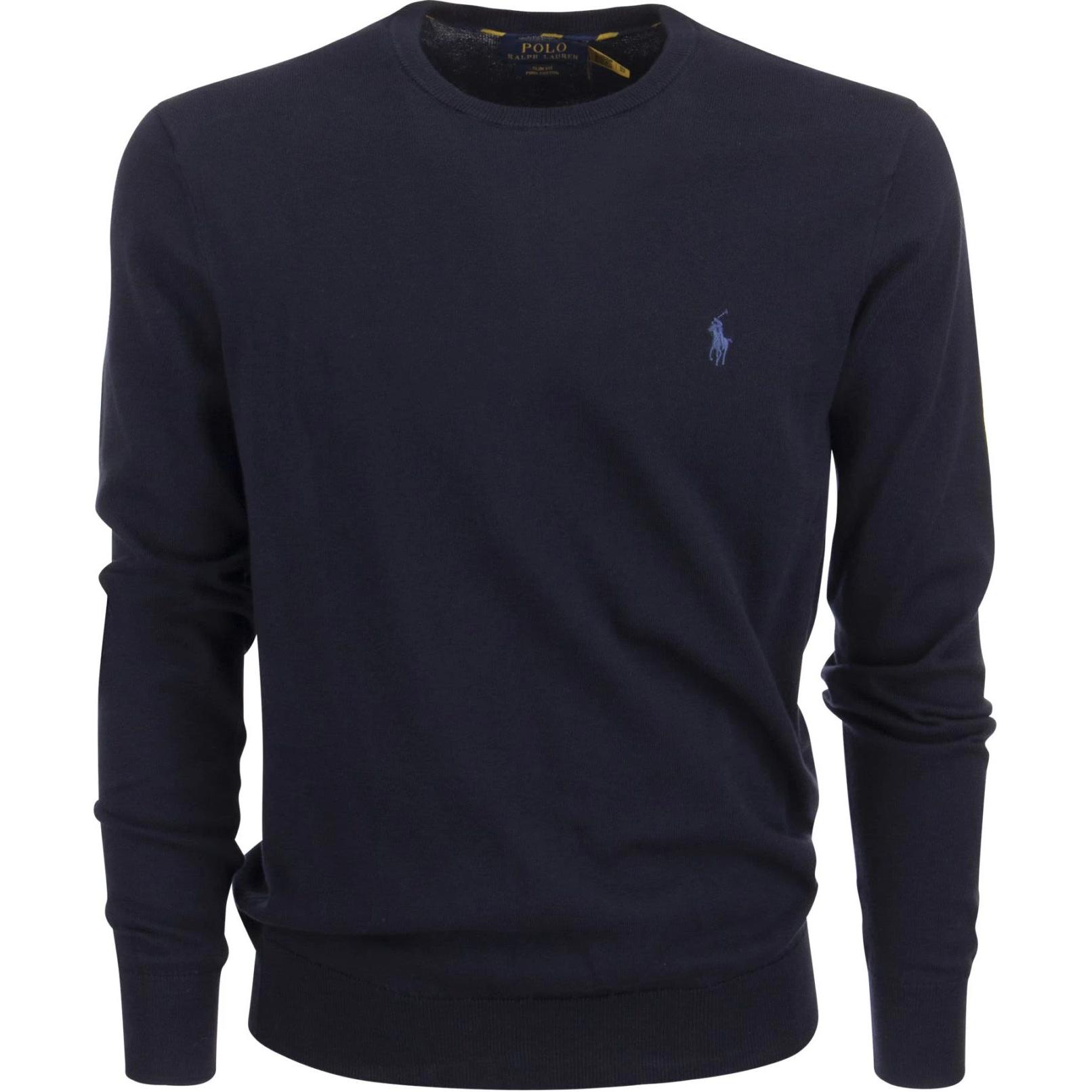 Polo Ralph Lauren FW21 Embroidered Logo Crewneck Sweater Men’s Navy Blue. 710684957-001