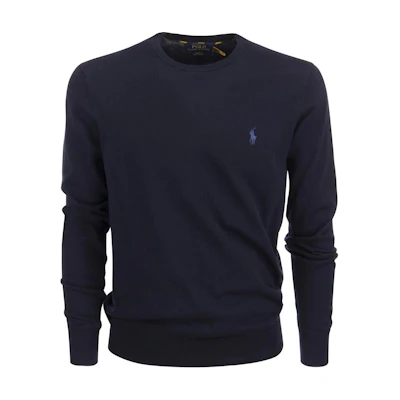 Polo Ralph Lauren FW21 Embroidered Logo Crewneck Sweater Men’s Navy Blue. 710684957-001