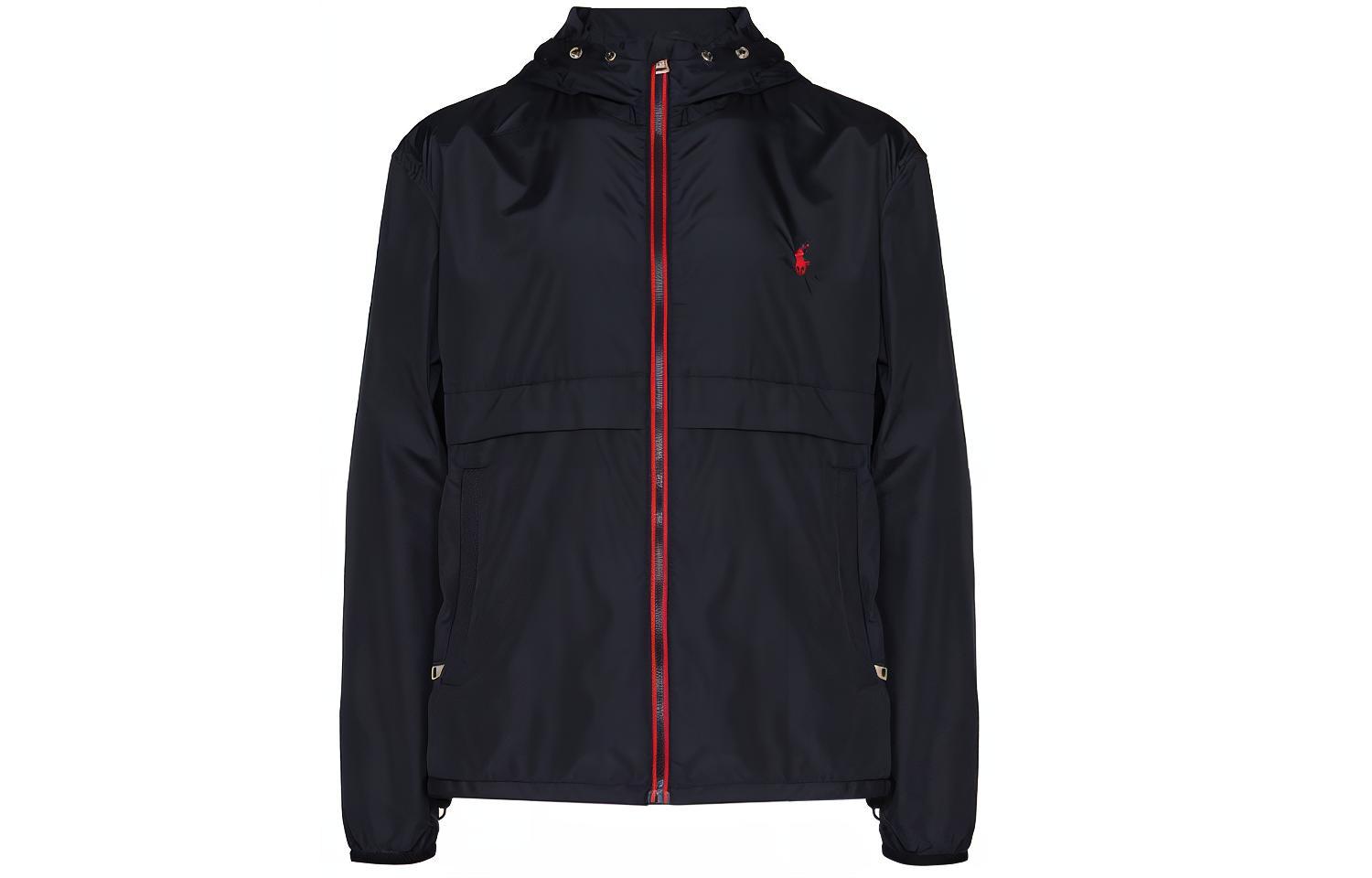 Polo Ralph Lauren FW21 Embroidered Logo Zip Jacket Navy for Men. 710832220002