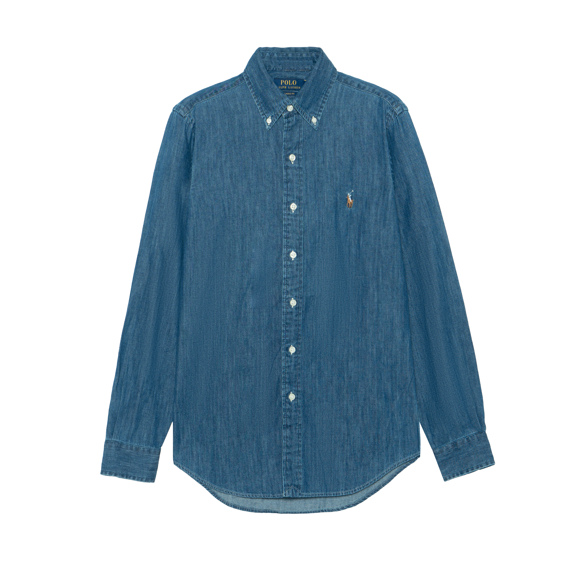 Polo Ralph Lauren FW21 Logo Denim Long Sleeve Shirt Men’s Blue 710548537-001