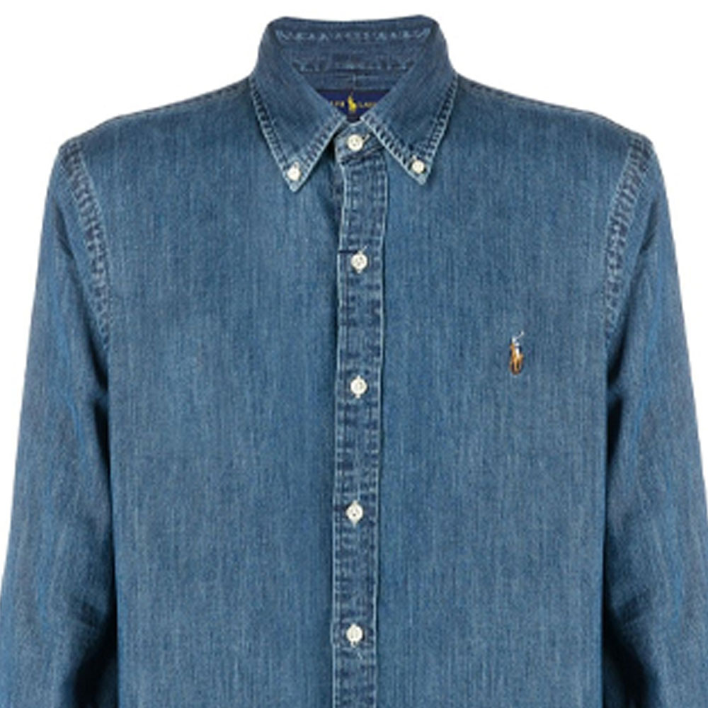 Details for Polo Ralph Lauren FW21 標誌牛仔長袖襯衫 男士 藍色 710548537-001
