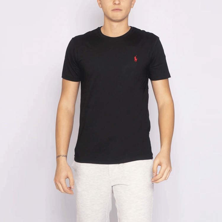 Purchase Polo Ralph Lauren FW21 刺繡標誌黑色短袖T恤男裝。 710680785-001