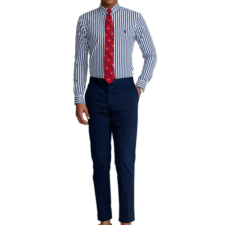 Polo Ralph Lauren FW21 Logo Embroidered Striped Casual Shirt Blue (). 710829466-001 圖 4