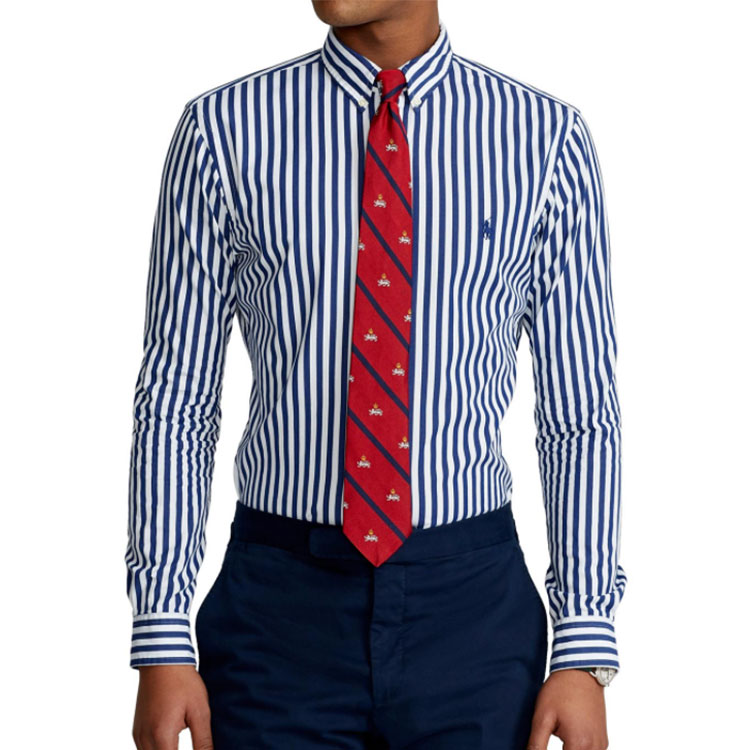 Polo Ralph Lauren FW21 Logo Embroidered Striped Casual Shirt Blue (). 710829466-001 圖 5
