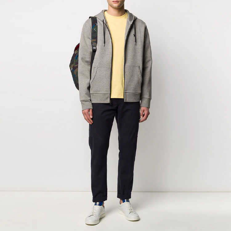 Shop Polo Ralph Lauren FW21 标志连帽拉链夹克 灰色 710652313-040