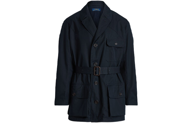 Polo Ralph Lauren FW21 Navy Logo Belted Button-Up Jacket MNPOOTW16020-628