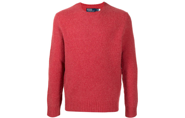 Polo Ralph Lauren FW21 Red Wool Sweater with Elbow Patch for Men. 710810848-001 圖 2