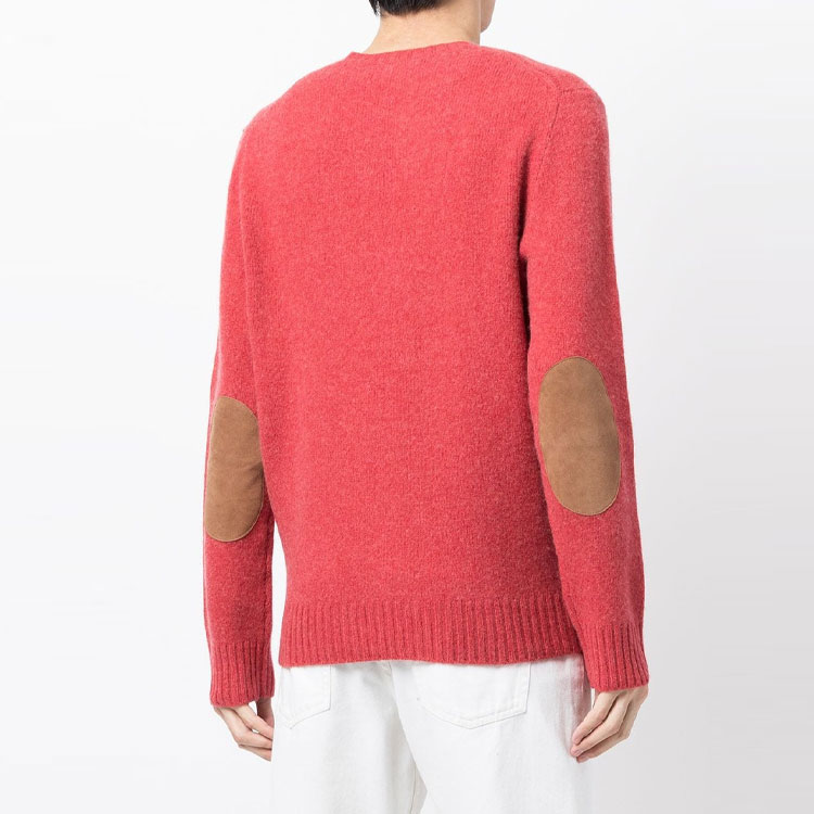 Polo Ralph Lauren FW21 Red Wool Sweater with Elbow Patch for Men. 710810848-001 圖 4